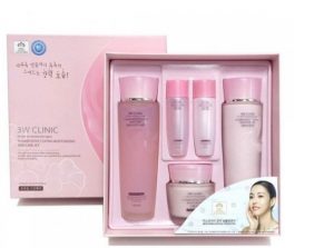 Bộ dưỡng da cao cấp 3w clinic flower effect extra moisturizing skin care set- Hàn Quốc