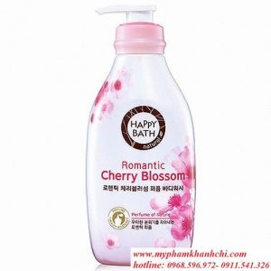 Dưỡng thể happy bath Romatic Cherry Blossom hương nước hoa- 450ml Hàn Quốc